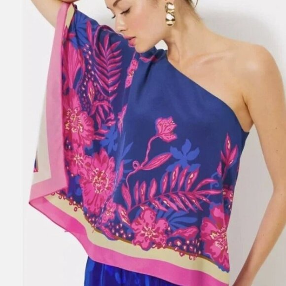 Lilly Pulitzer Schaffer Silk Top Never Ending Summer 6 NWT - Picture 2 of 5
